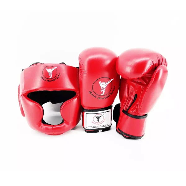 Boxing Head Gloves Set Red
