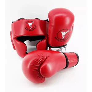 Boxing Head Gloves Set Red