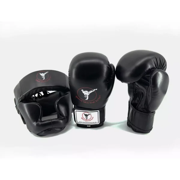 Boxing Set Gloves and Headgear black